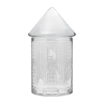 Moomin house glass jar with lid 30.5 cm - Clear - Muurla