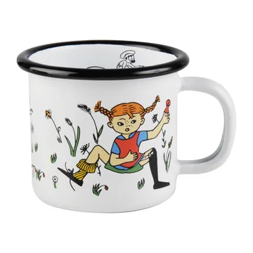 Pippi and Mr Nilsson enamel mug 1.5 dl - White - Muurla