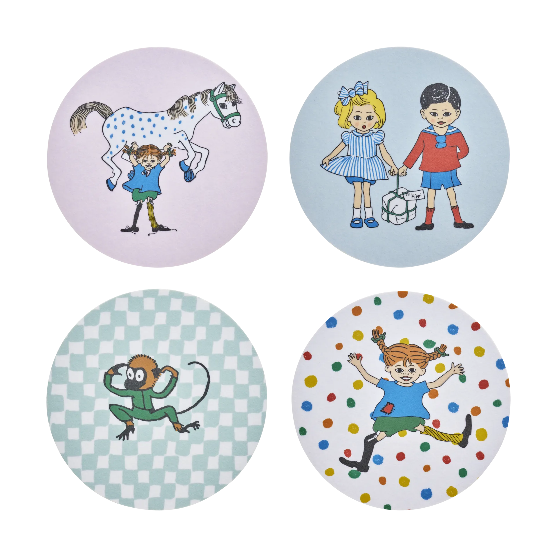 Pippi coasters 4 pieces, Boing-boing Muurla