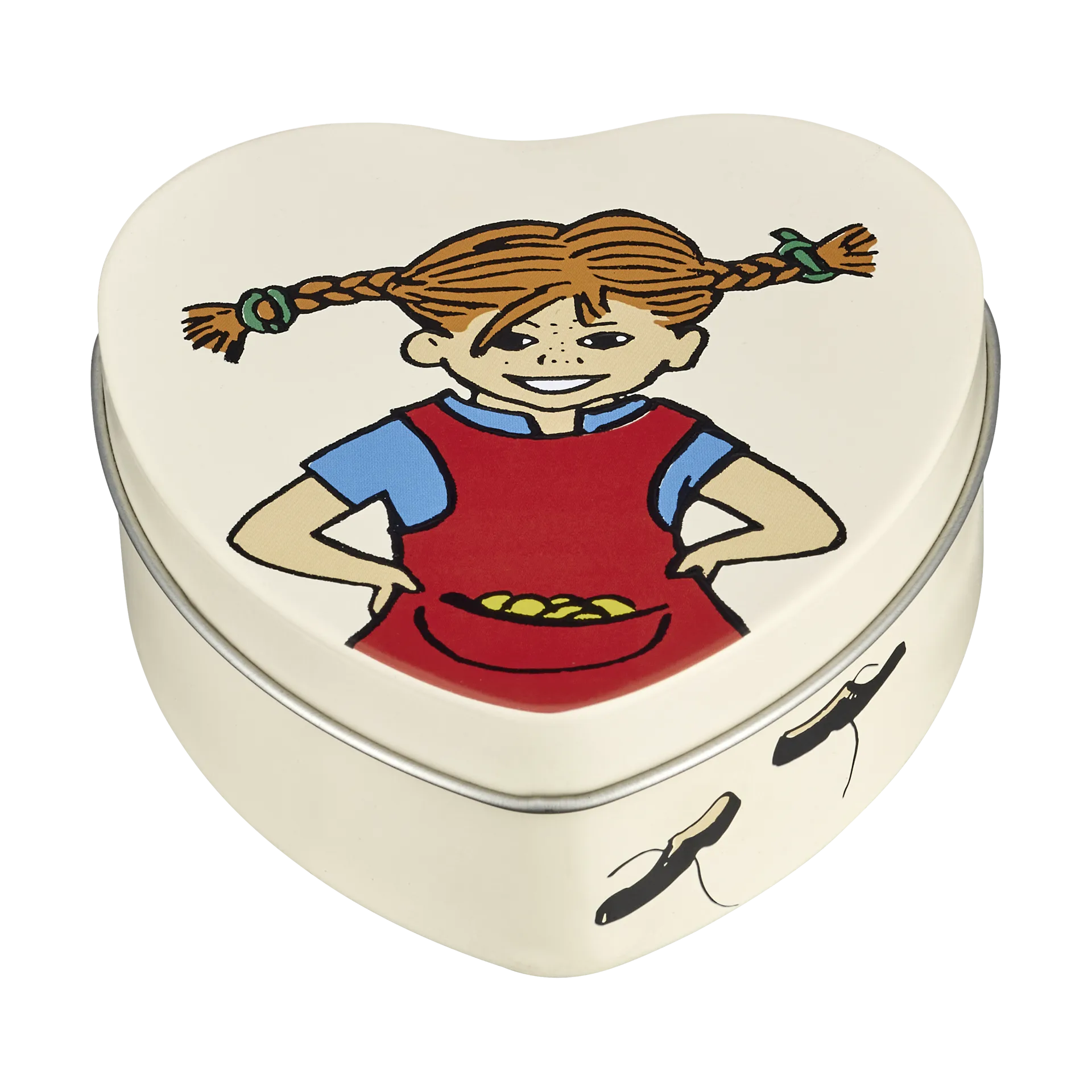 Pippi tin heart-shaped 4x10 cm, Be More Pippi Muurla