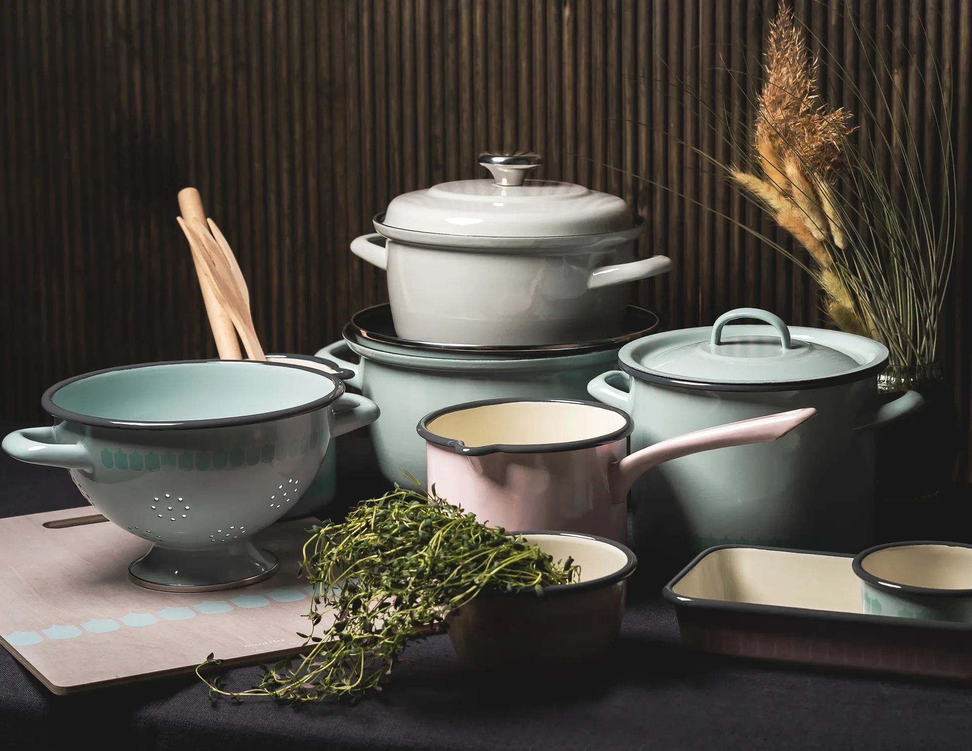 Vappu enamel casserole 3.5 L, Green Muurla