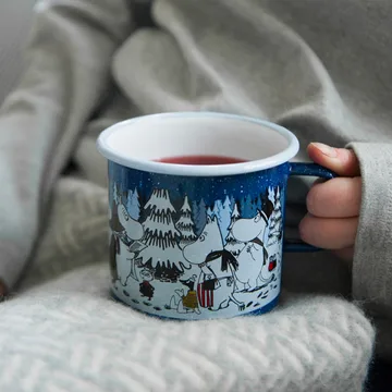 Winter forest enamel mug - 8 dl - Muurla