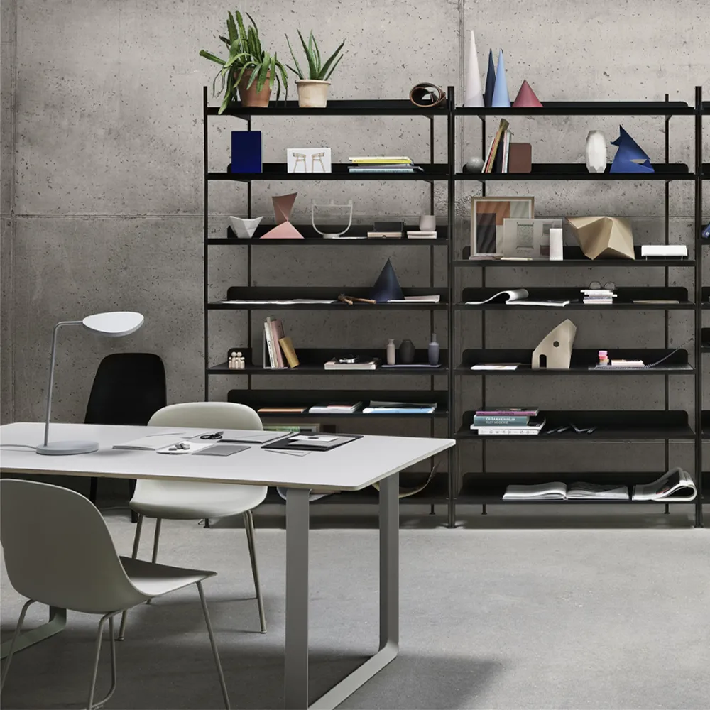 70/70 dining table 170x85 cm, Solid smoked oak-Grey Muuto