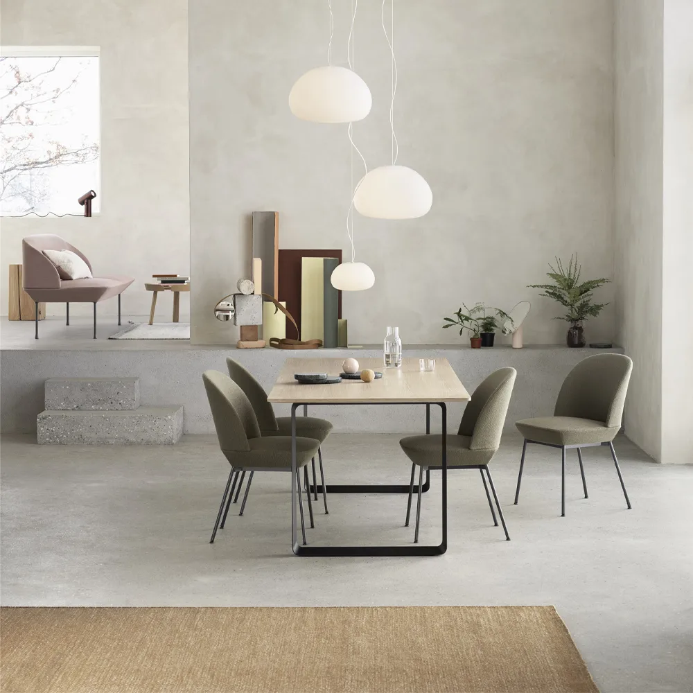 70/70 dining table 225x90 cm, Solid smoked oak-Sand Muuto