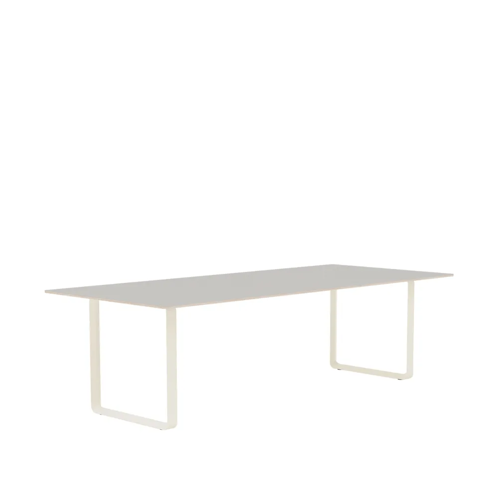 70/70 dining table 255x108 cm, Grey linoleum-Plywood-Sand Muuto