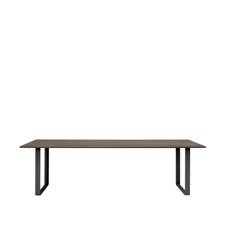 70/70 dining table 255x108 cm - Solid smoked oak-Black - Muuto