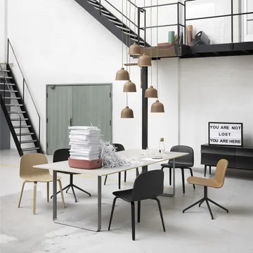 70/70 dining table 255x108 cm - White laminate-Plywood-Sand - Muuto