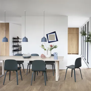 70/70 dining table 255x108 cm - White laminate-Plywood-Sand - Muuto