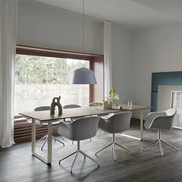 70/70 dining table 255x108 cm - White laminate-Plywood-Sand - Muuto