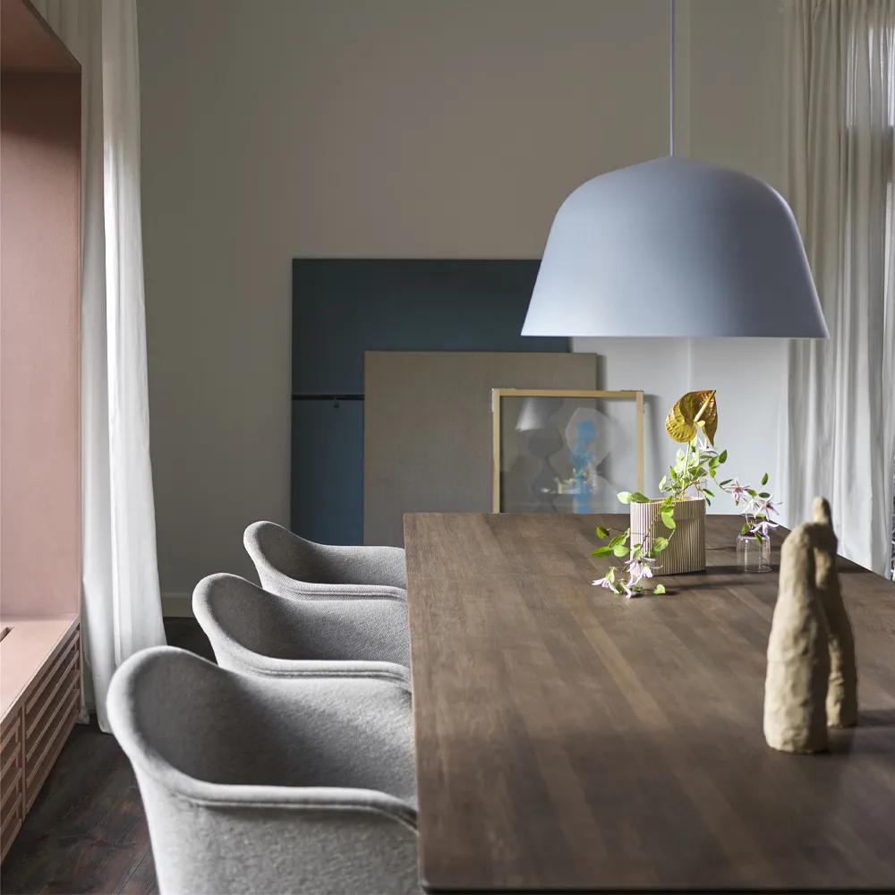 70/70 dining table 295x108 cm, Solid smked oak-Sand Muuto