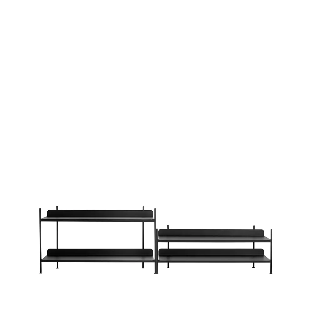 Compile configuration 5 shelving system, Black Muuto