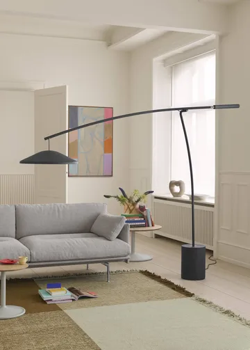 Contra floor lamp - Anthracite black-concrete, 188 cm - Muuto