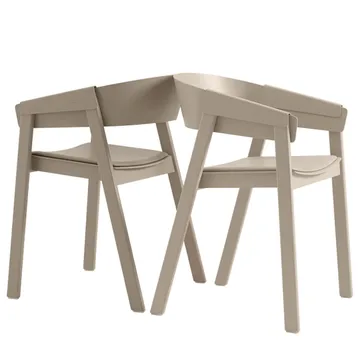 Cover chair upholstered seat - Refine leather cognac-Oak - Muuto