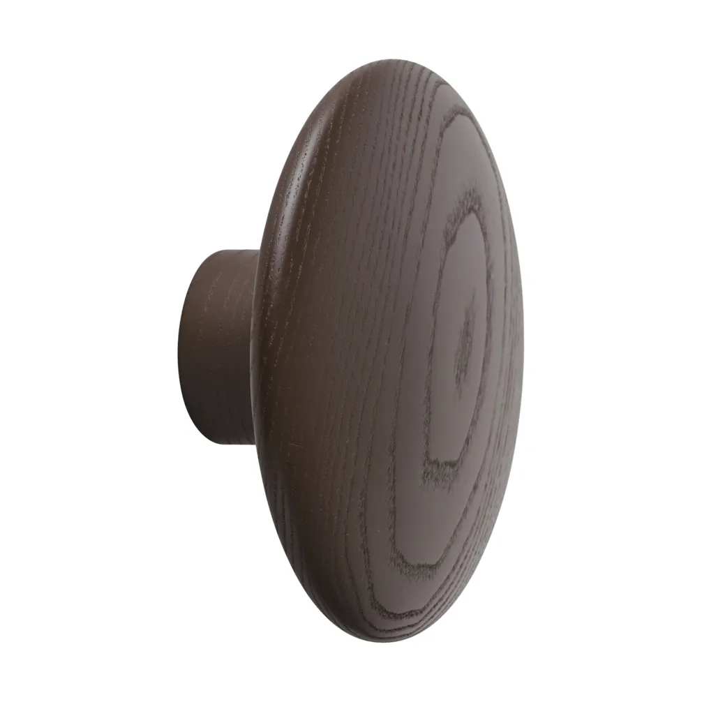 Dots Wood coat hook, Brown red, Ø9 cm Muuto