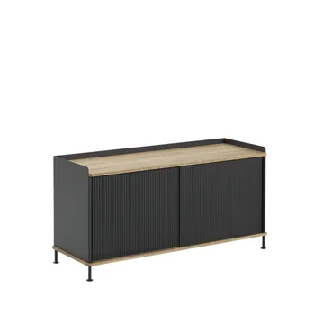 Enfold Low Side table - Black-oak-metal - Muuto