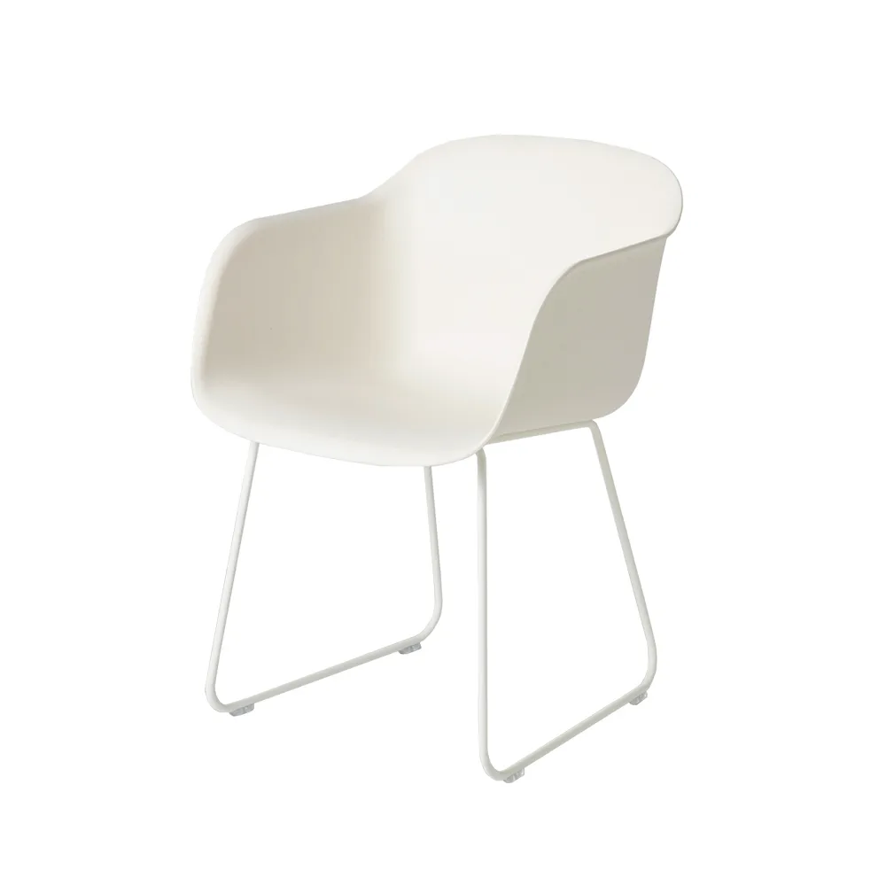 Fiber armchair office chair swivel base with return, Cognac leather-anthracite black Muuto
