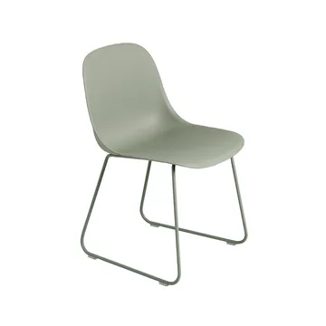 Fiber armchair sled base - Dusty green, green sled base - Muuto