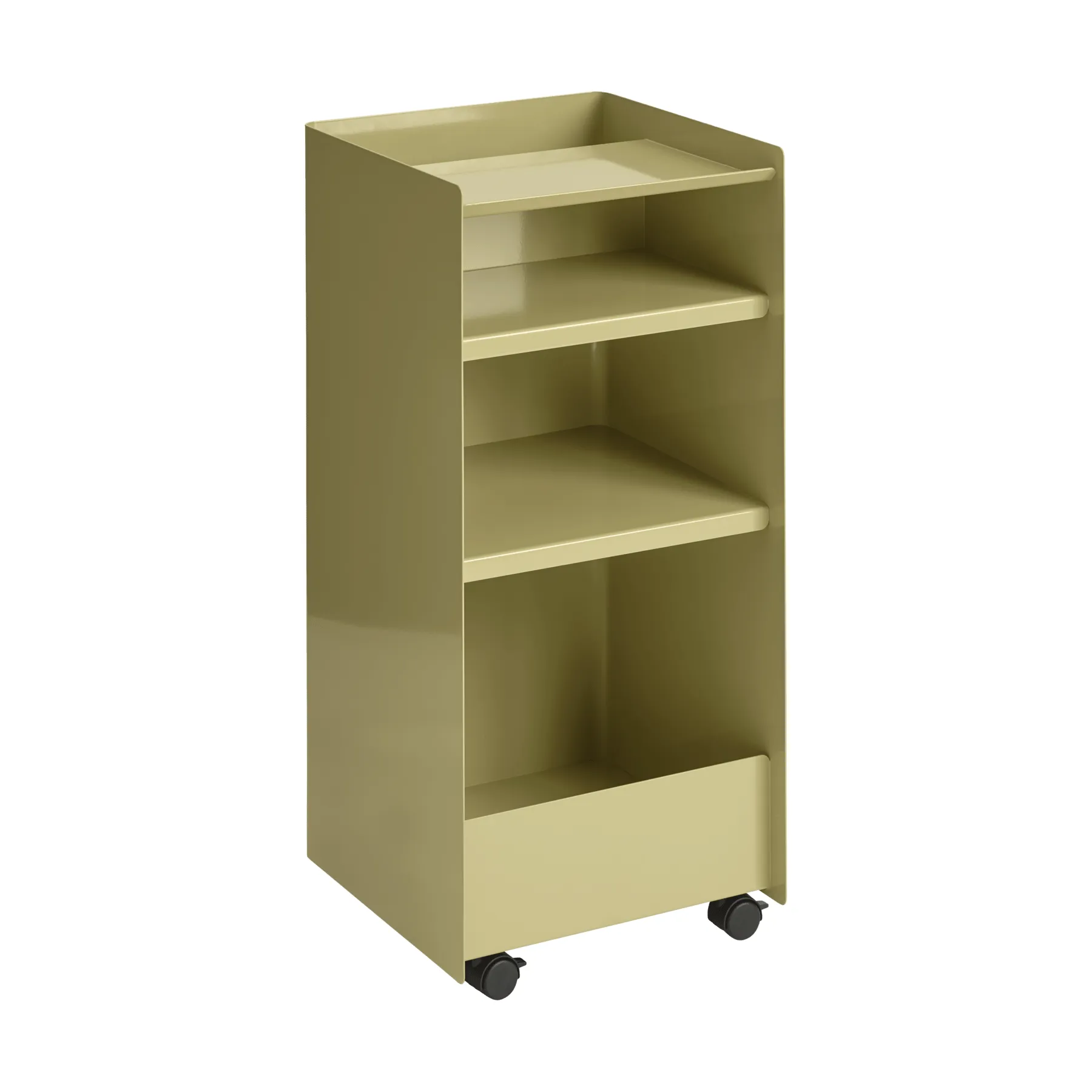 Folded Trolley open trolley, Dark beige green, 37.4x38.7x37.2 cm Muuto