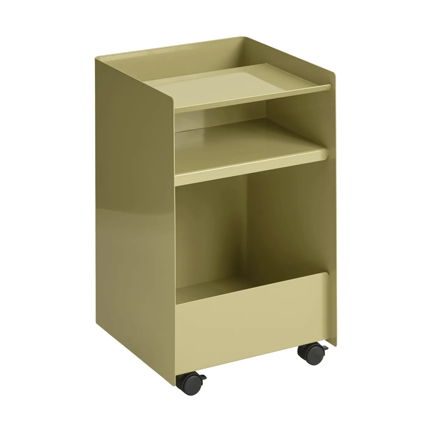 Folded Trolley open trolley, Dark beige green 37.4x61.5x37.2 cm Muuto