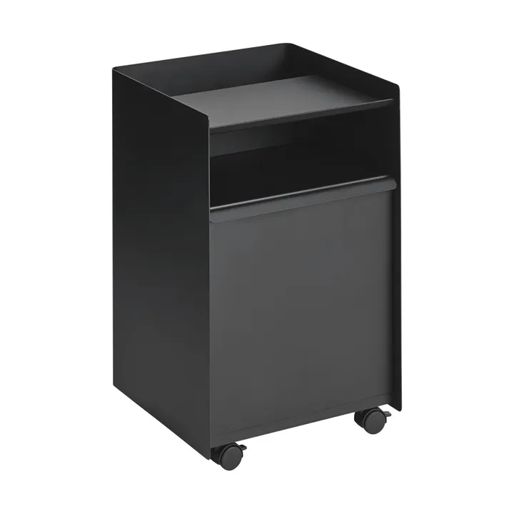 Folded Trolley rolling trolley with drawer - Black - Muuto