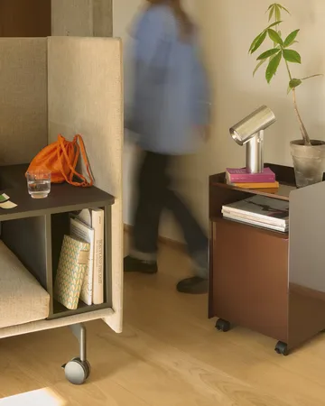 Folded Trolley trolley with cabinet - Dark beige green - Muuto