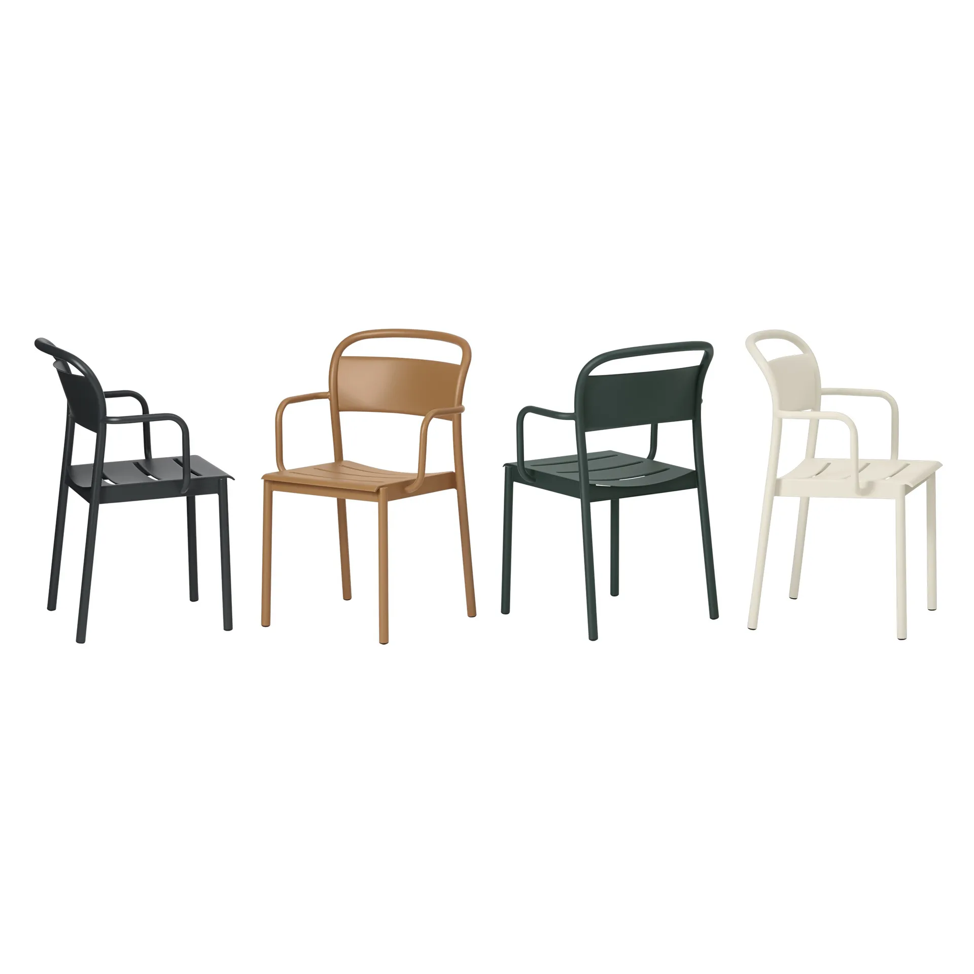 Linear steel armchair, Dark green Muuto