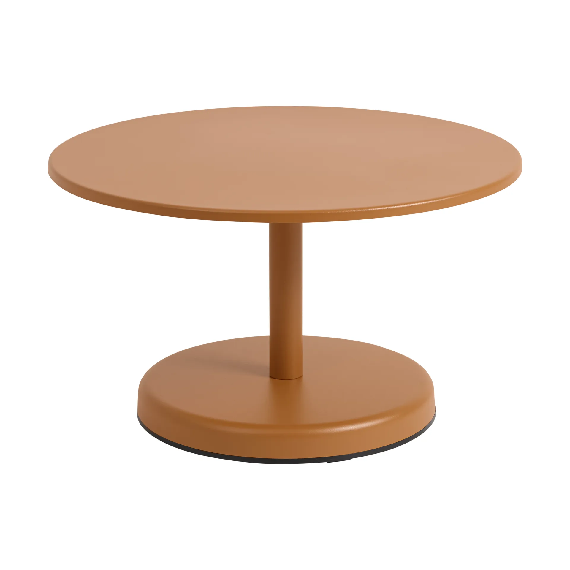 Linear Steel coffee table, Burnt orange, Ø70x40 cm Muuto