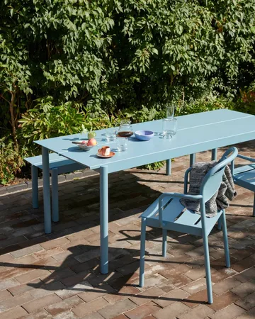 Linear steel table 75x200 cm - Pale blue - Muuto