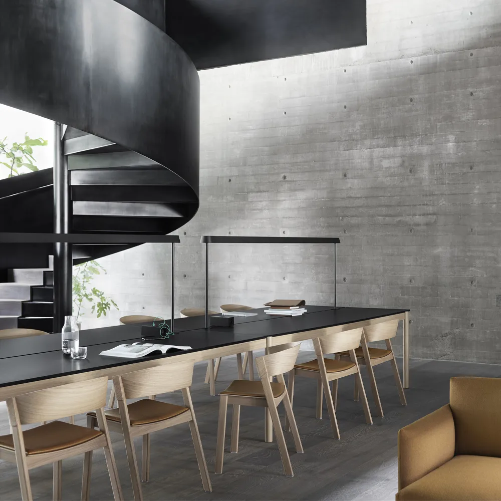 Linear System End Module table, Black-oak 240x142 cm Muuto