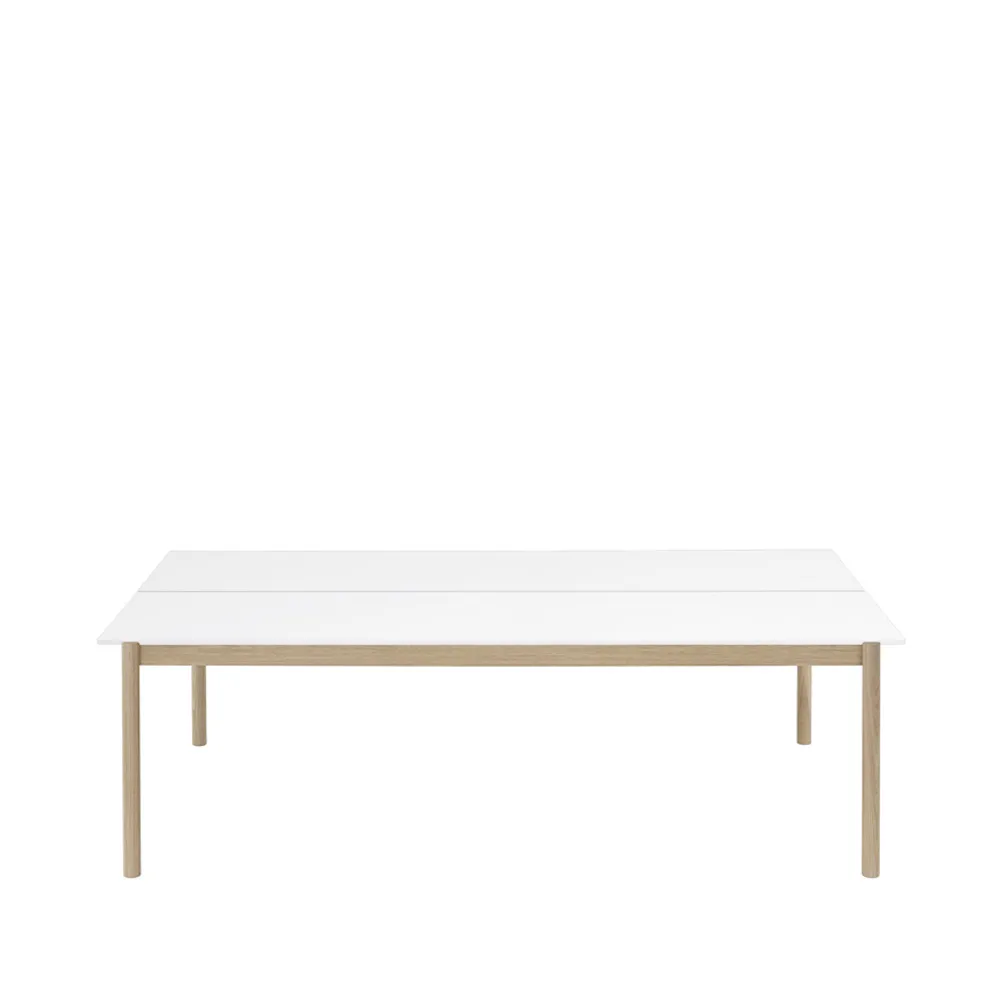 Linear System table 142x240 cm, White laminate-white ABS-oak Muuto