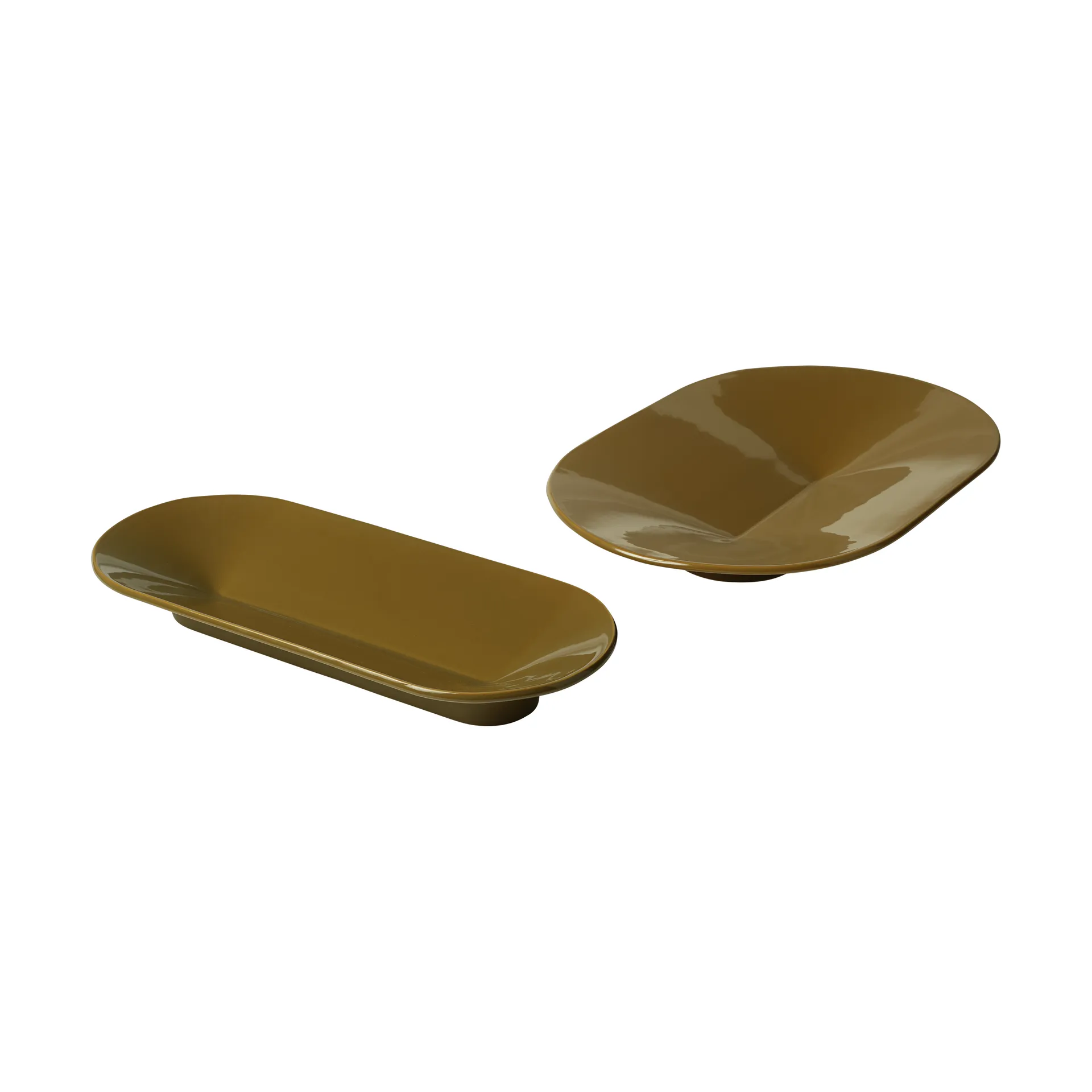 Mere bowl 52x36 cm, Brown Green Muuto