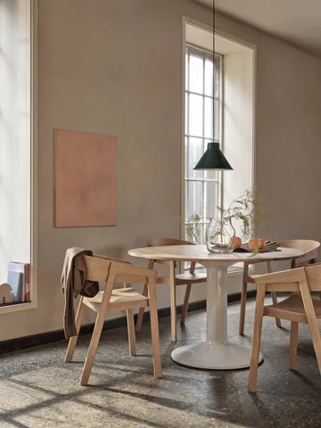 Midst pedestal table - Dark oiled oak-dark red, Ø160 cm - Muuto