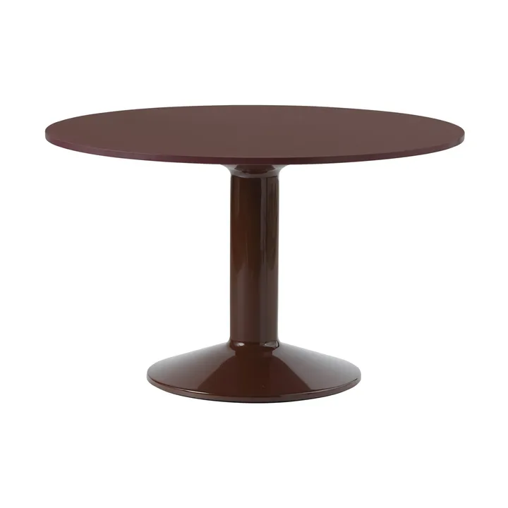Midst pedestal table - Dark red linoleum-dark red, Ø120 cm - Muuto