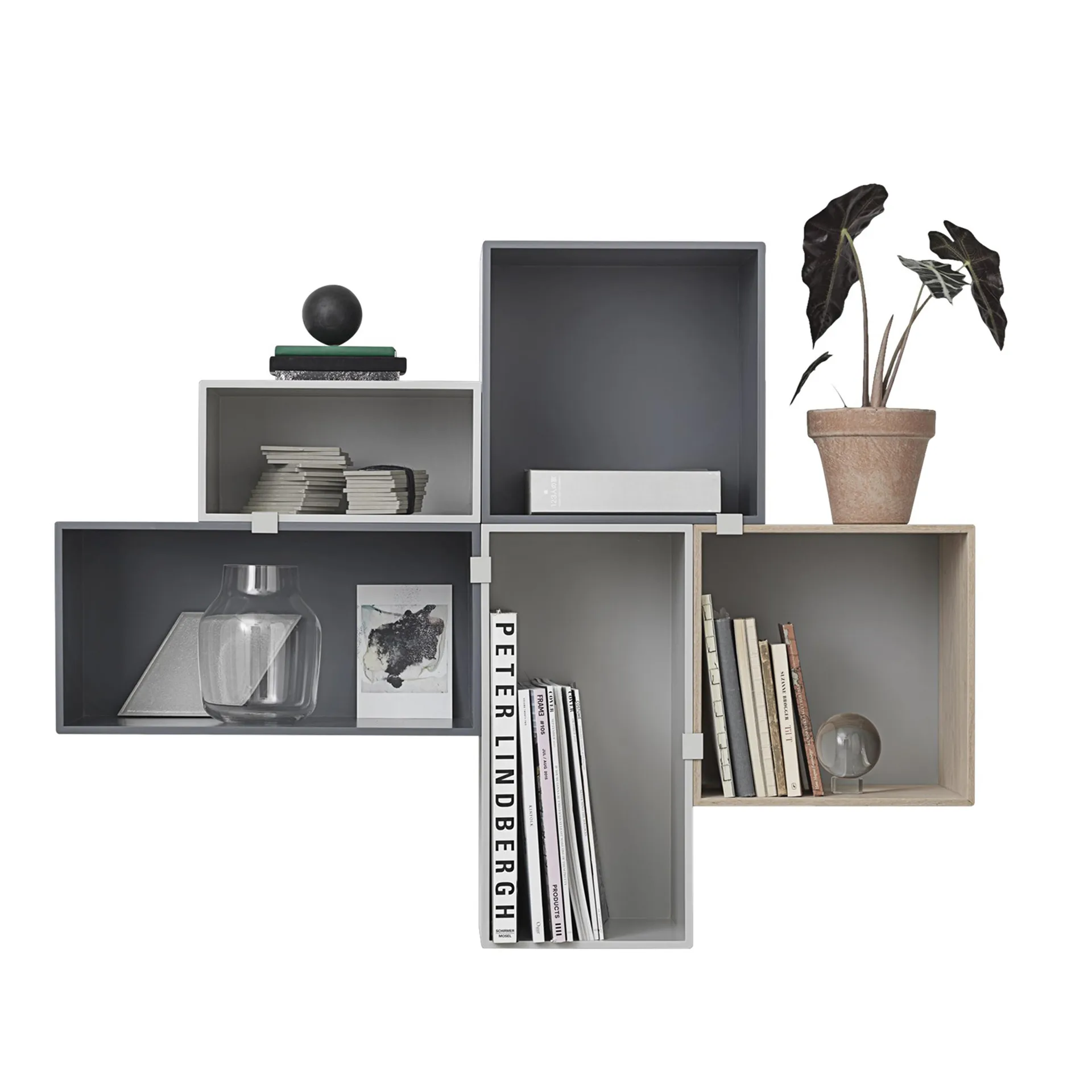 Mini stacked 2.0 storage system, large, grey Muuto