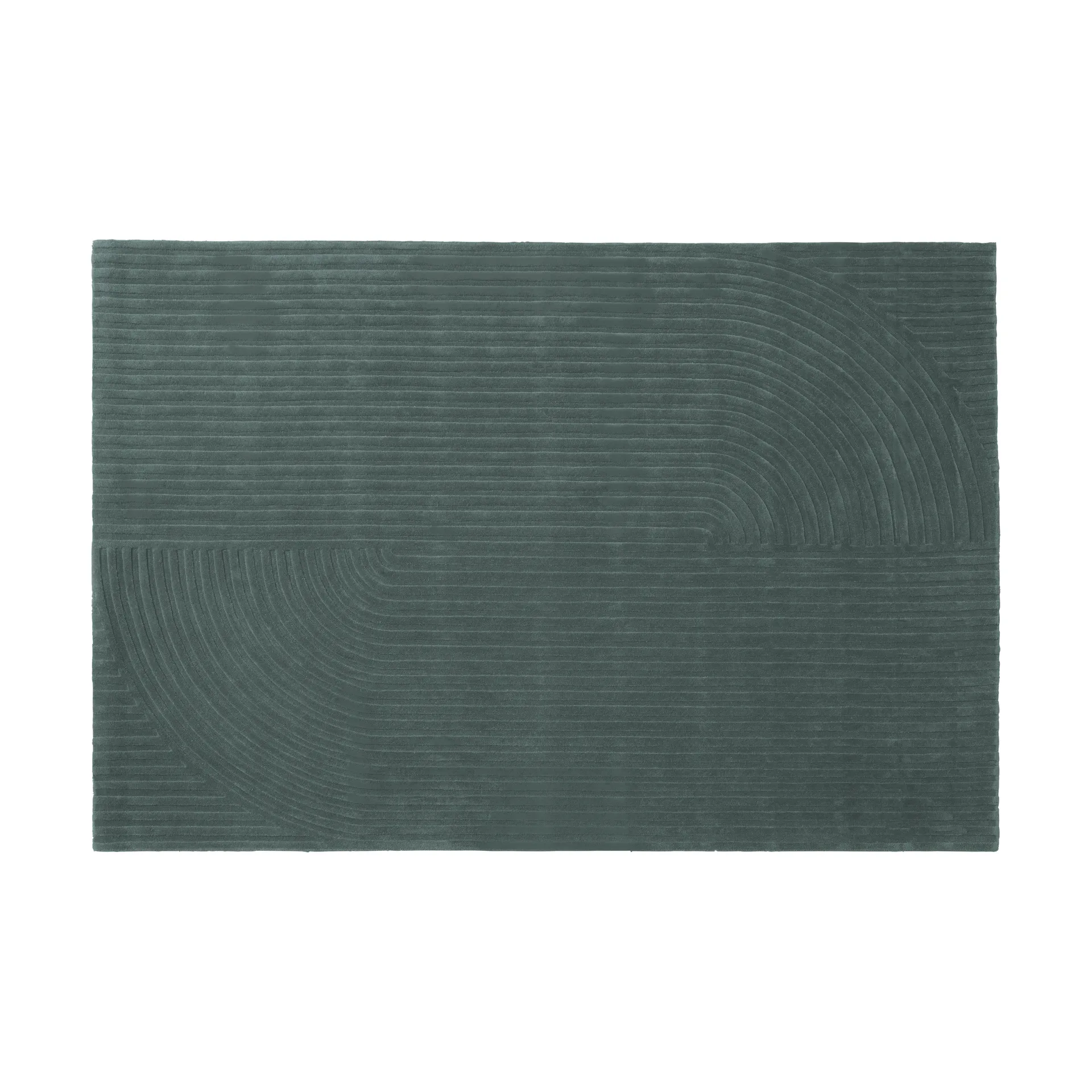 Relevo Rug Quattro wool rug, Dark green, 200x300 cm Muuto