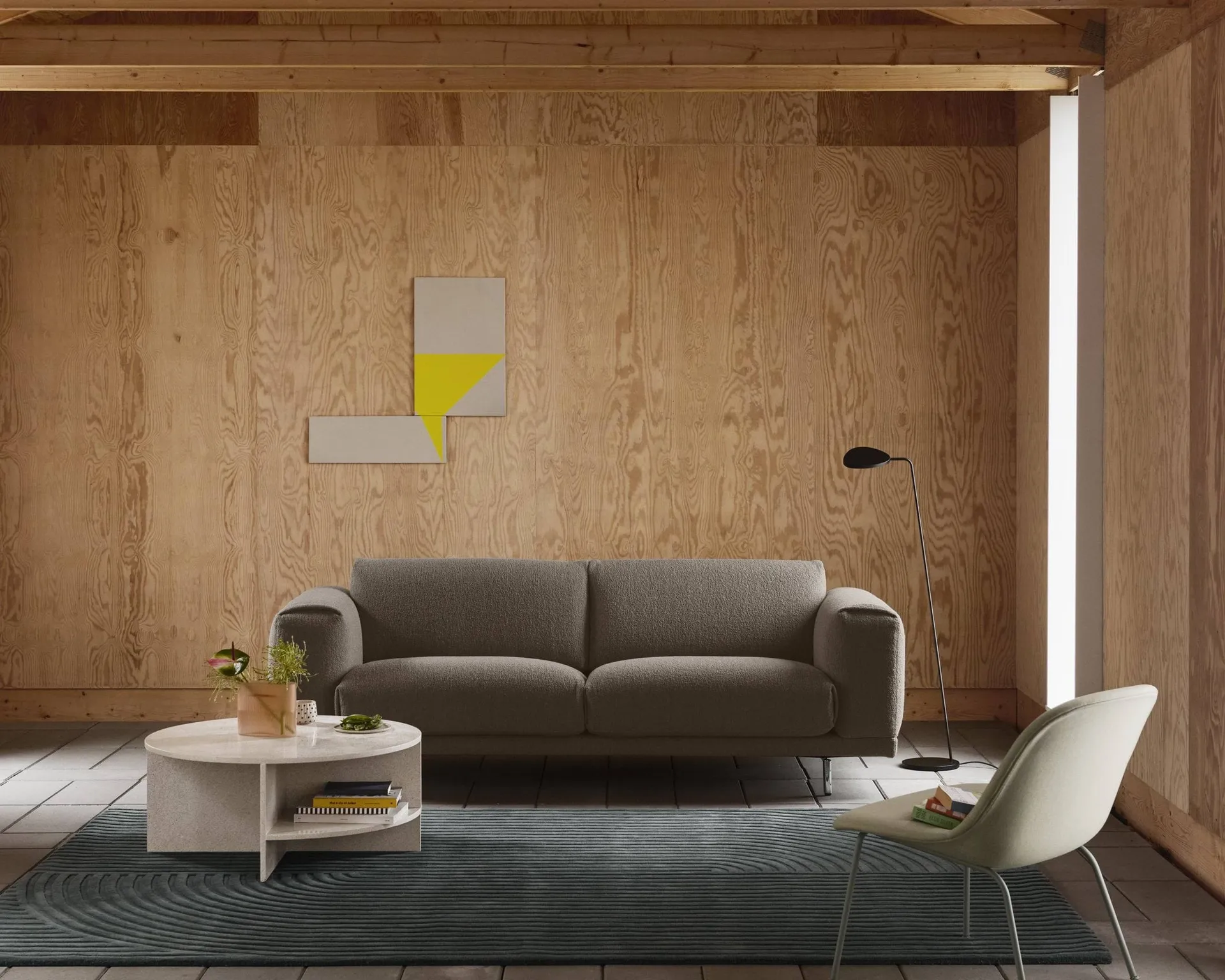 Relevo Rug Quattro wool rug, Light rose, 200x300 cm Muuto