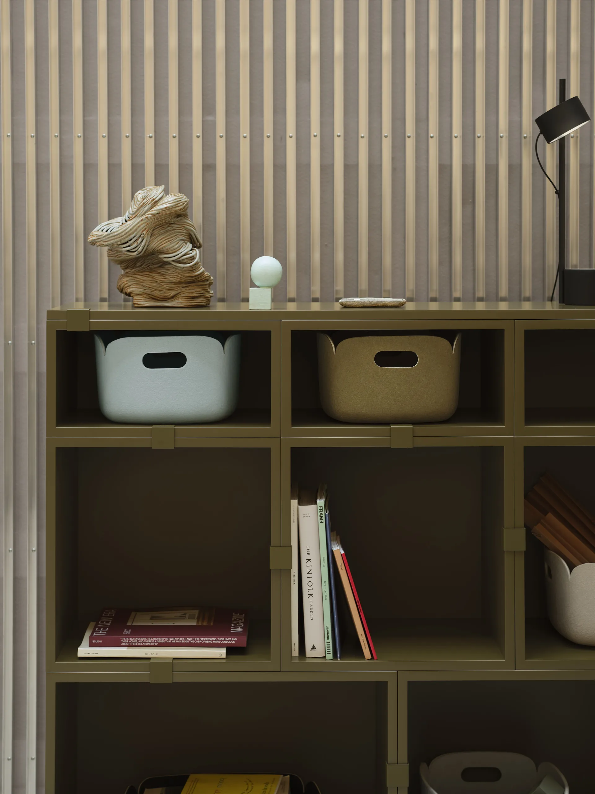 Restore storage basket 28x28 cm, Brown green Muuto