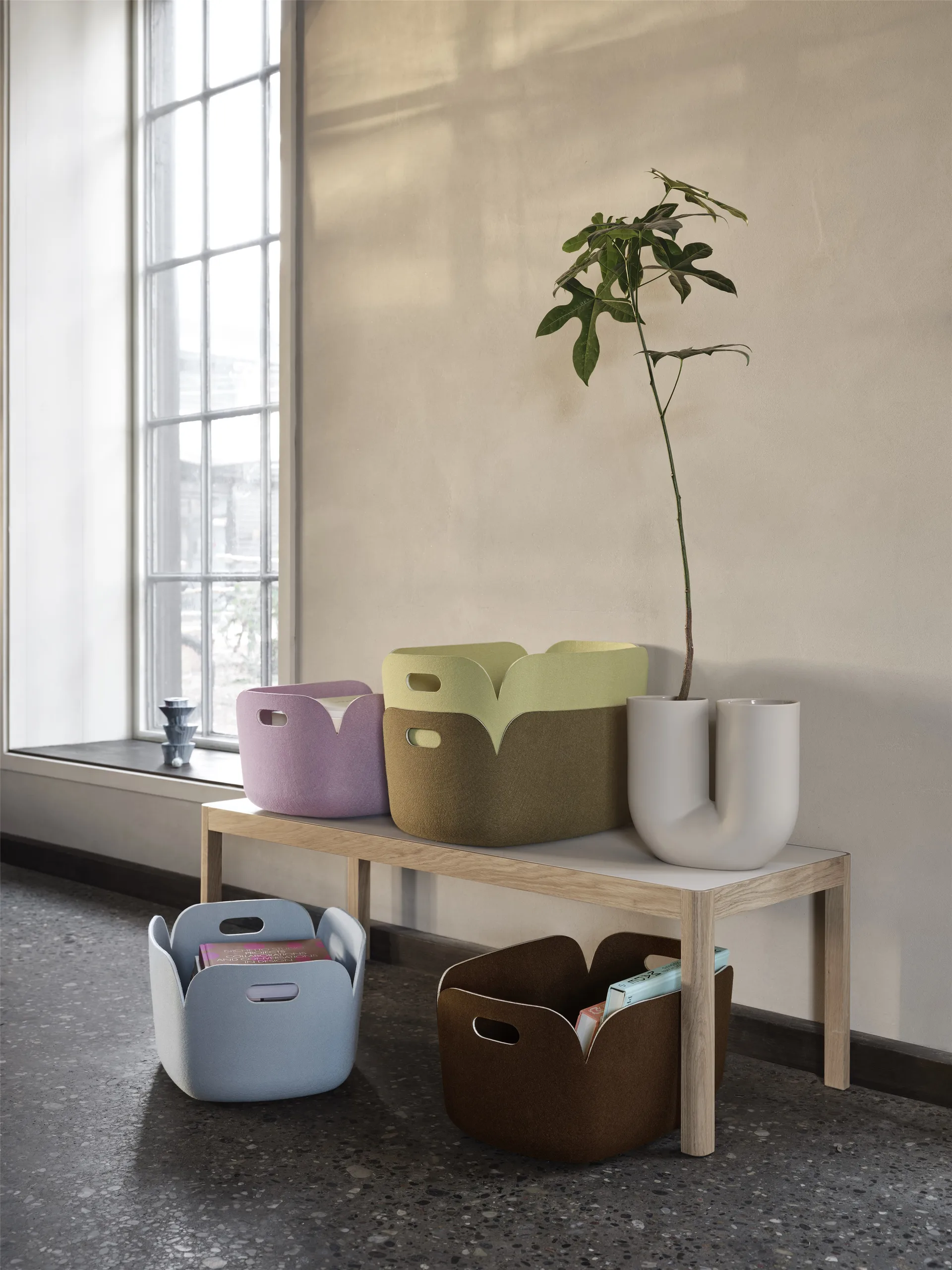Restore storage basket, Brown Green Muuto