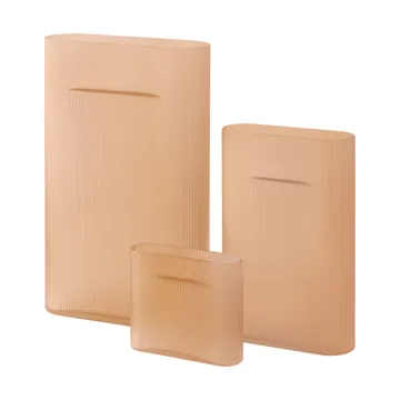 Ridge vase frosted glass 16,5 cm - Light orange - Muuto