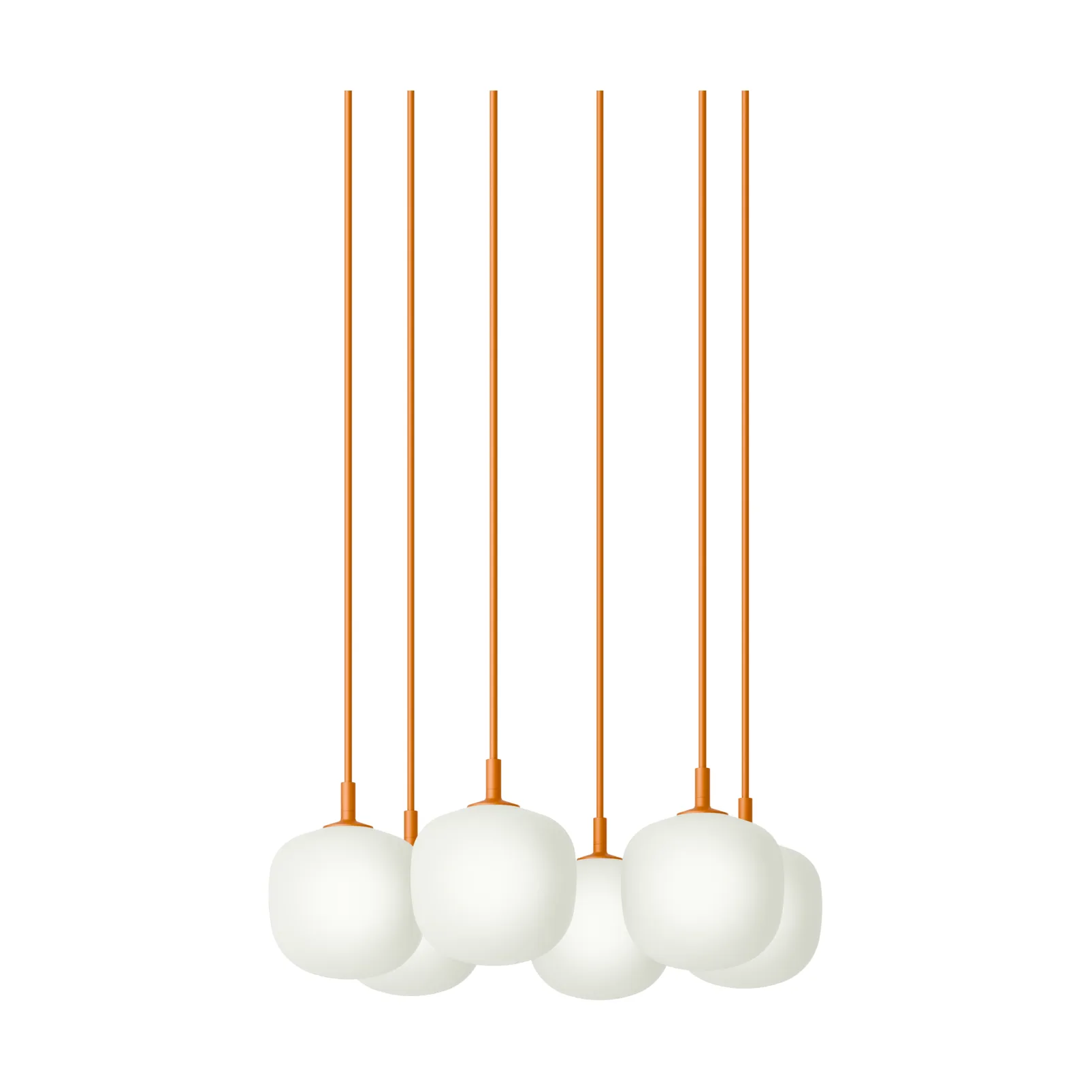 Rime Pendant Cluster 6 pendant lamp, Orange, Ø12 cm Muuto