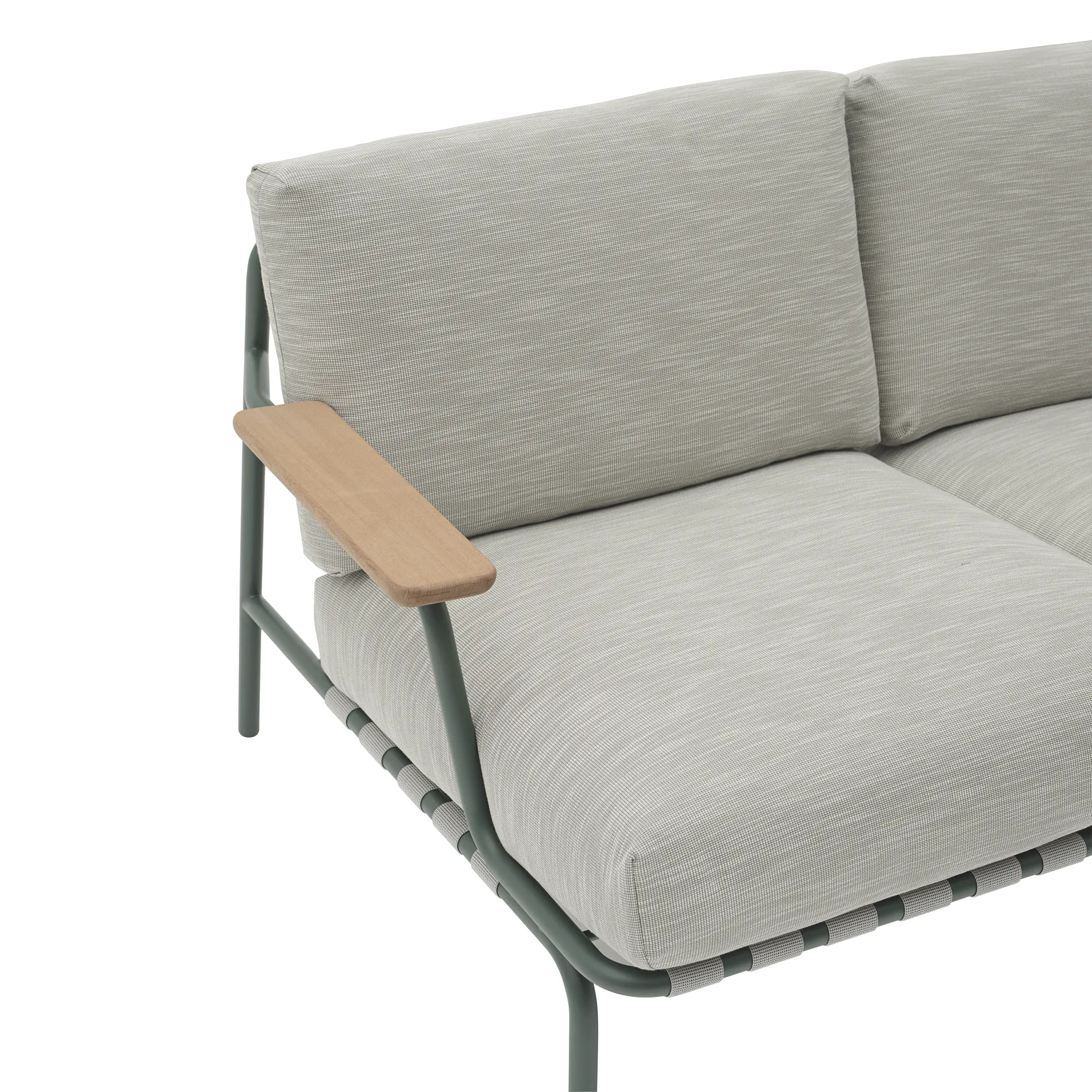 Settle 3-seater sofa, Ribbed Weave 2 Dark green Muuto