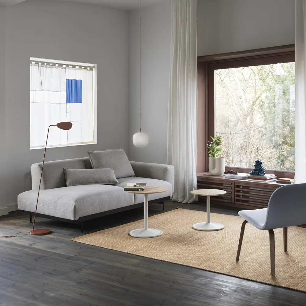 Soft side table Ø41cm, Orange laminate H: 40 cm Muuto