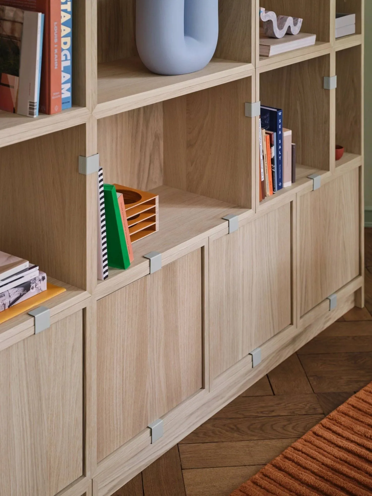 Stacked 2.0 open shelving, small, oak Muuto