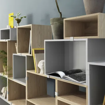 Stacked 2.0 shelving open, medium - oak - Muuto