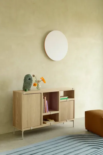 Stacked 2.0 shelving with back plate, large - oak - Muuto