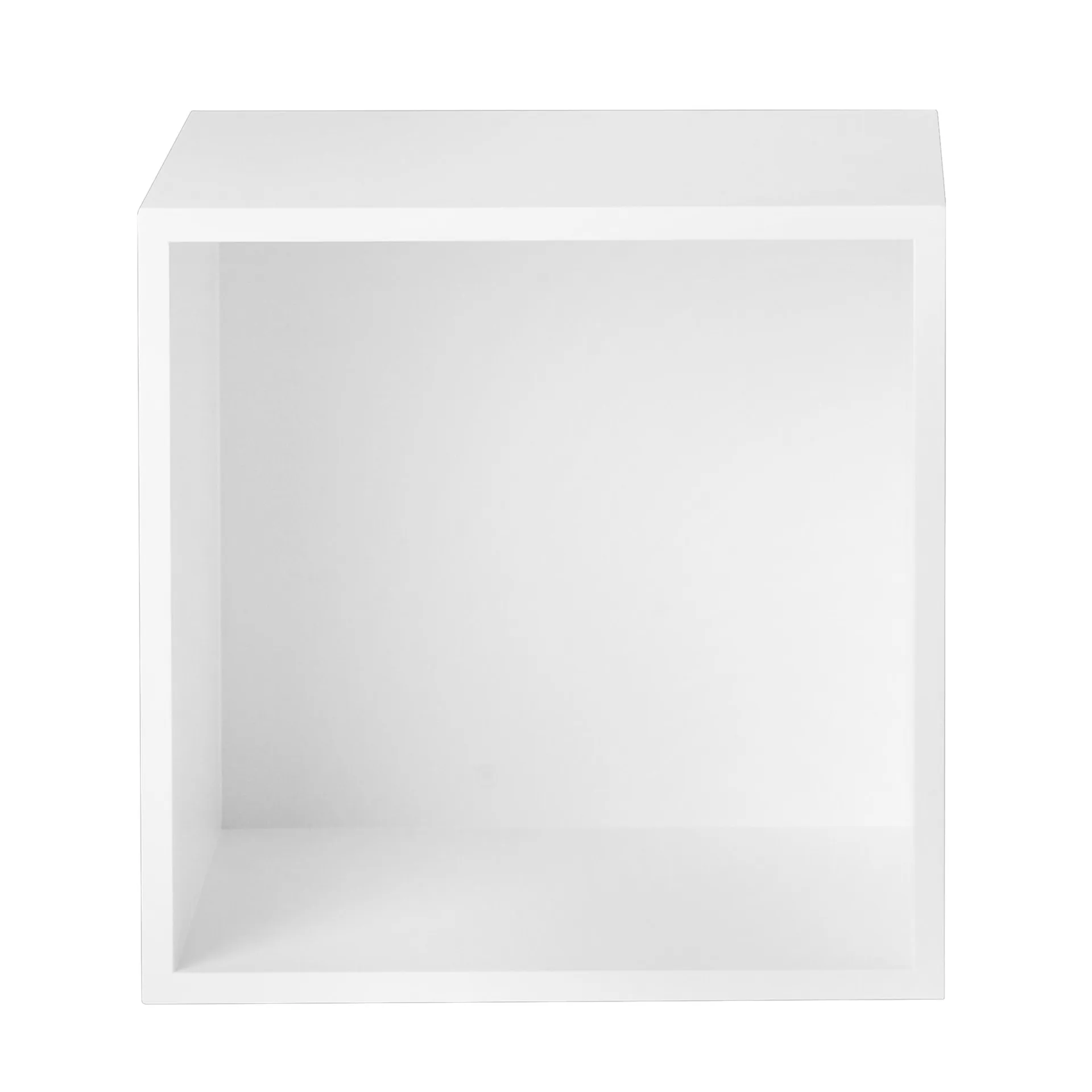 Stacked 2.0 shelving with back plate, medium, white Muuto