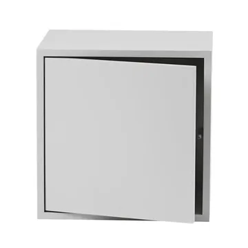 Stacked 2.0 shelving with door, medium - light grey - Muuto
