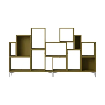 Stacked storage system bookcase configuration 3 - Brown green - Muuto