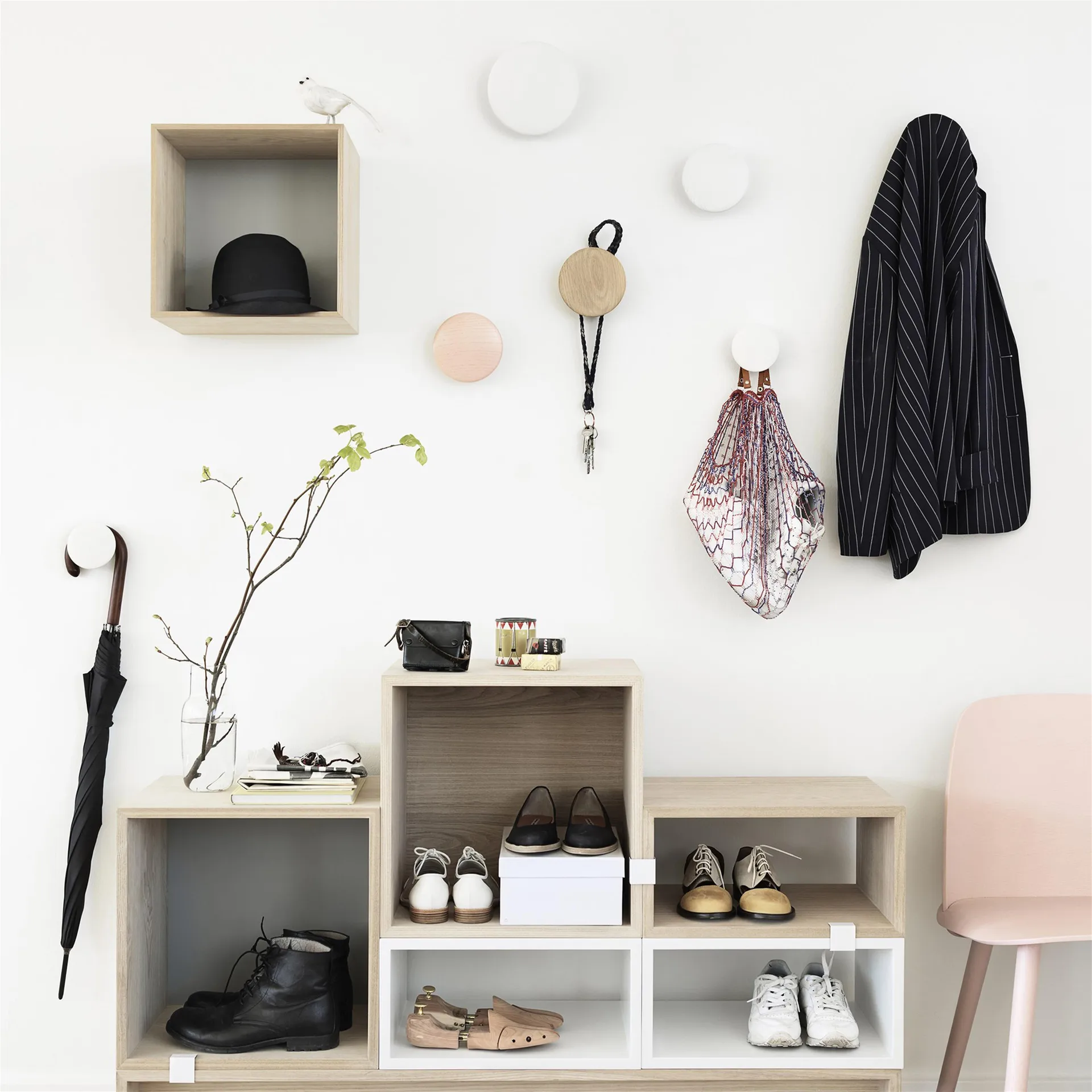 The Dots coat hooks, 5-pack, Creamy white Muuto
