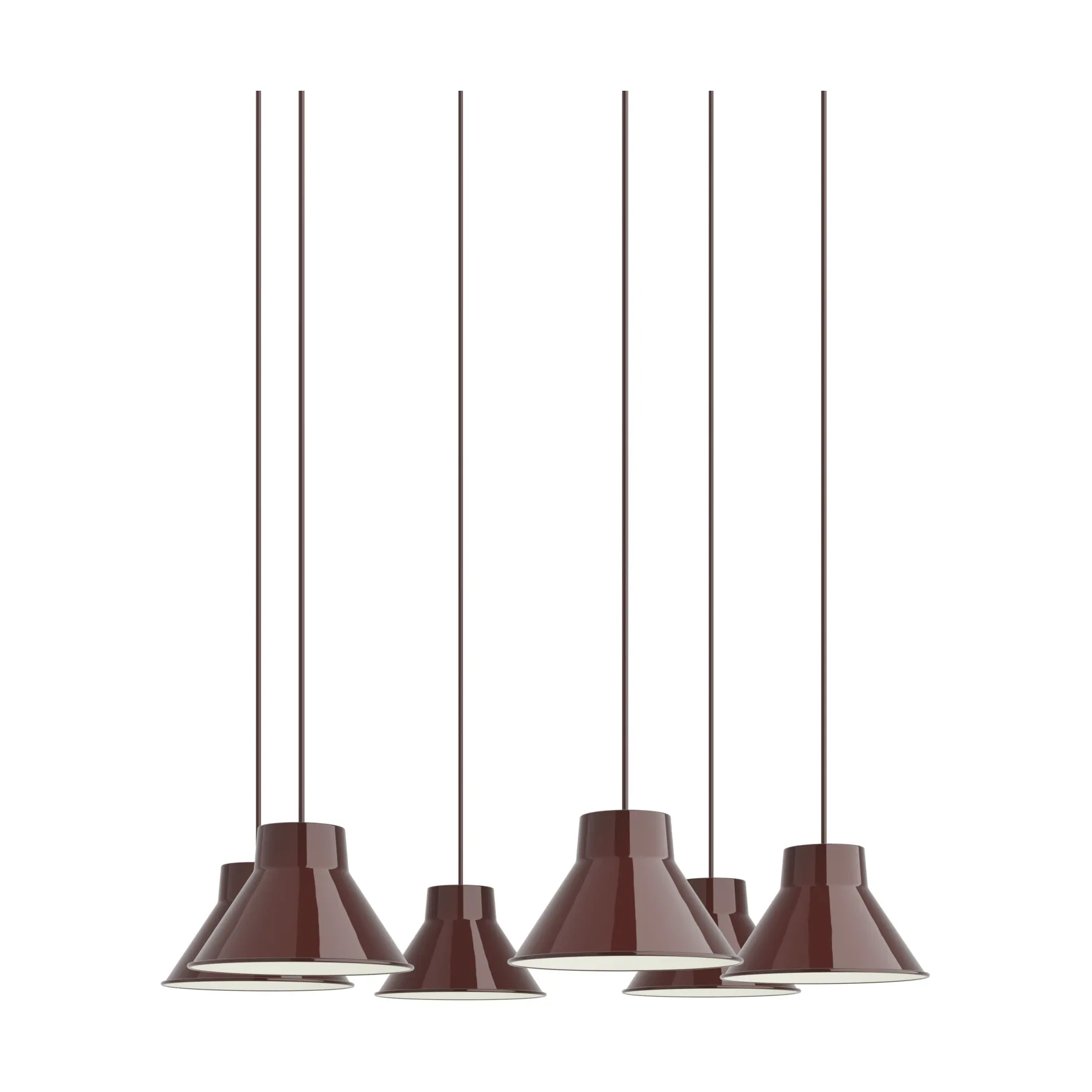 Top Pendant Cluster 6 pendant, Deep red, Ø21 cm Muuto